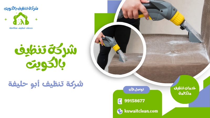 تنظيف شامل للكنب في شركة تنظيف أبو حليفة باستخدام البخار لإزالة البقع العميقة